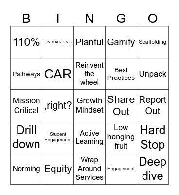 Wendy’s Favorites Bingo Card