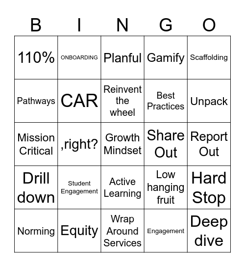 Wendy’s Favorites Bingo Card