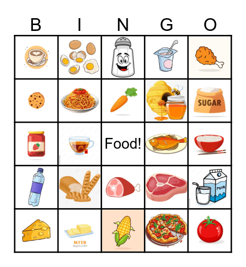 Food Bingo Card