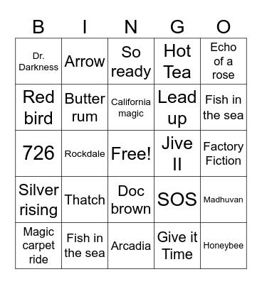 Goose Bingo Card