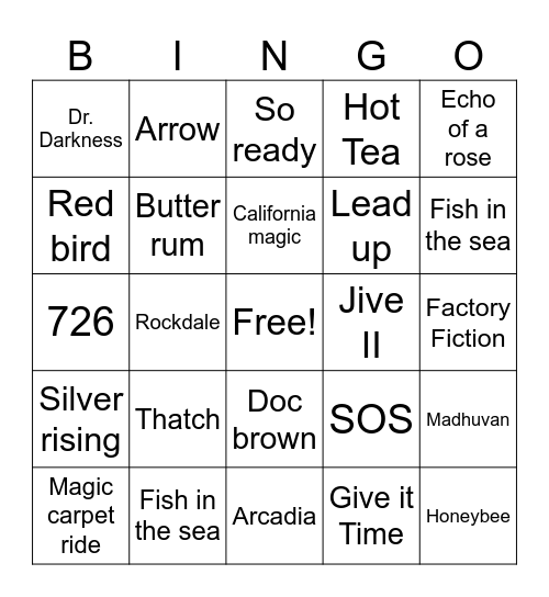 Goose Bingo Card