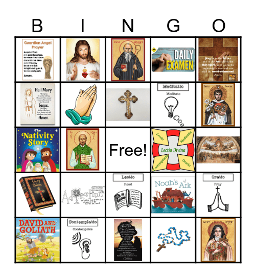 2024 Nativity VBS - Praying with the Saints Bingo Card