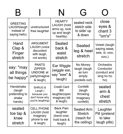 Laughter Bingo Card