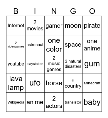 Infinite Craft Bingo Card