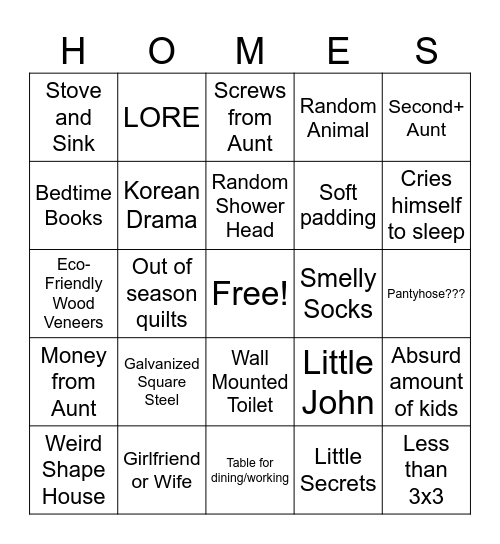 HomeDesign365 Bingo Card