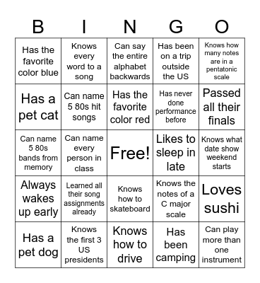 BINGO Card
