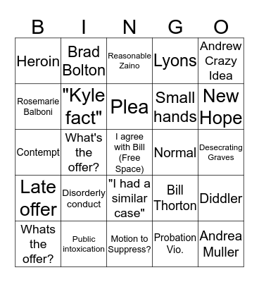 Case Conference Bingo! Bingo Card