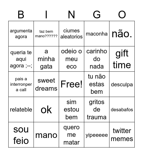 call phrases bingo Card