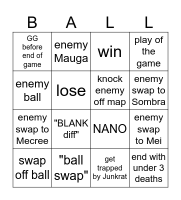 ball bingo Card
