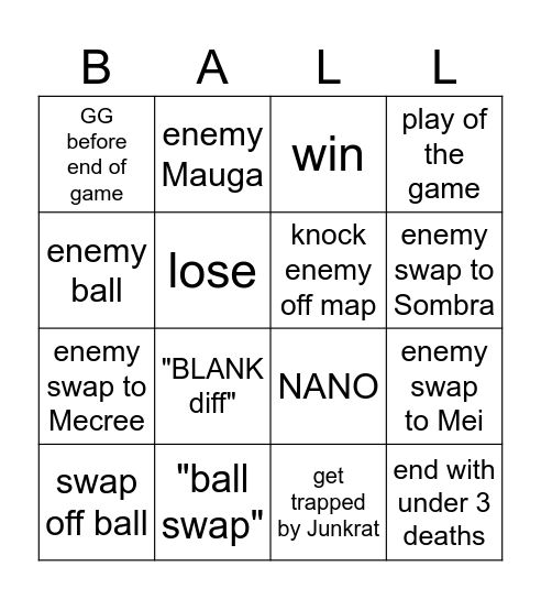 ball bingo Card