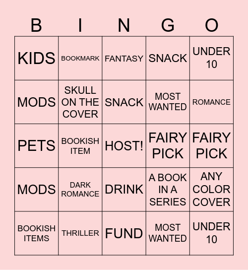 FAIRY SCHMINGO! Bingo Card