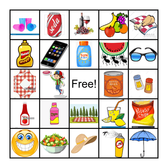 Picnic Bingo Card