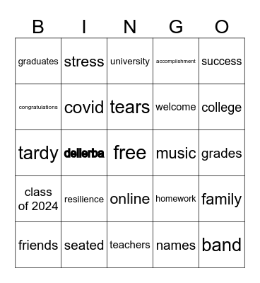 grad bingo ‘24 Bingo Card