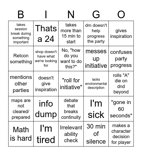 Erynysm Bingo Card
