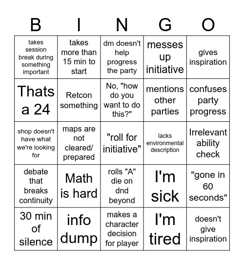 Erynysm Bingo Card