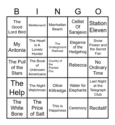 OUR BOOK CLUB BINGO Card