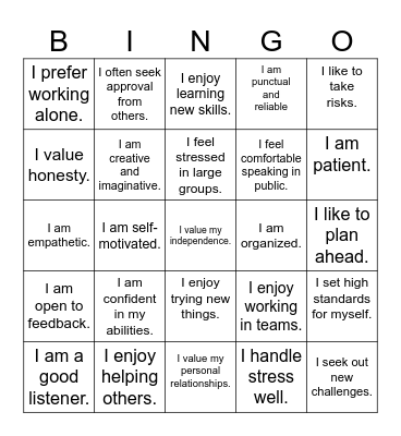 Seft concept Bingo Card