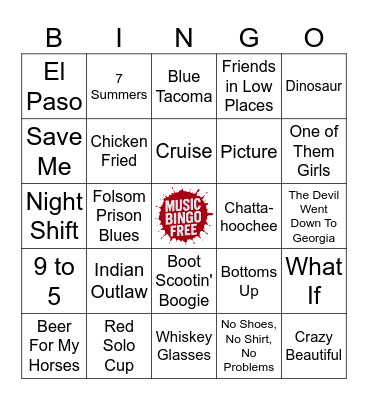 Country Summer Bingo Card