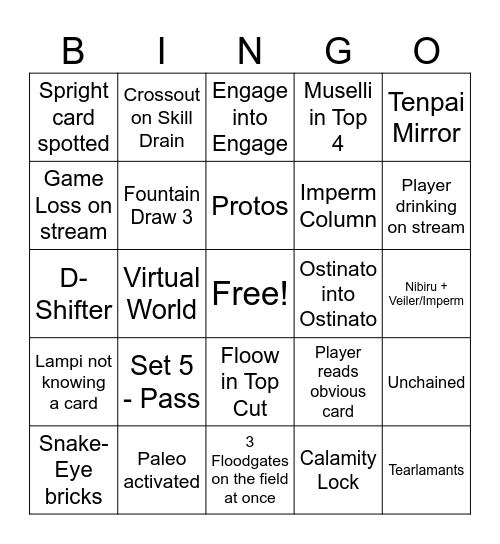 Italian Nationals Day 2 Bingo Card