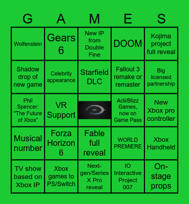 Xbox Showcase 2024 Bingo Card