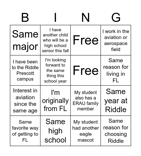 Hybrid "Bingo" Part 2 Bingo Card