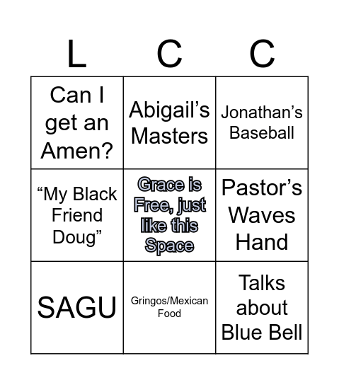 LCC Bingo Card