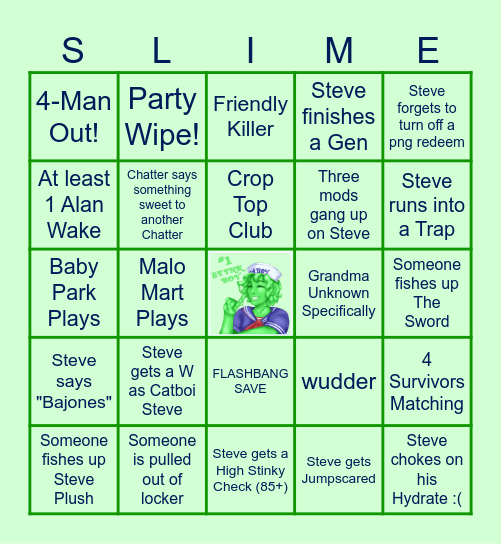 Slimeball Steve's DBD Bingo Card