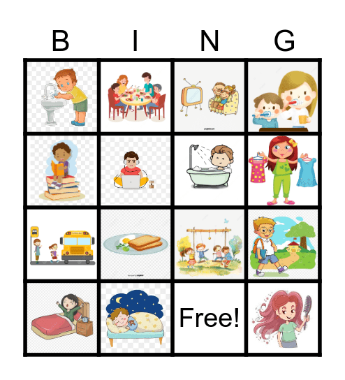 DAILY ROUTINES Bingo Card