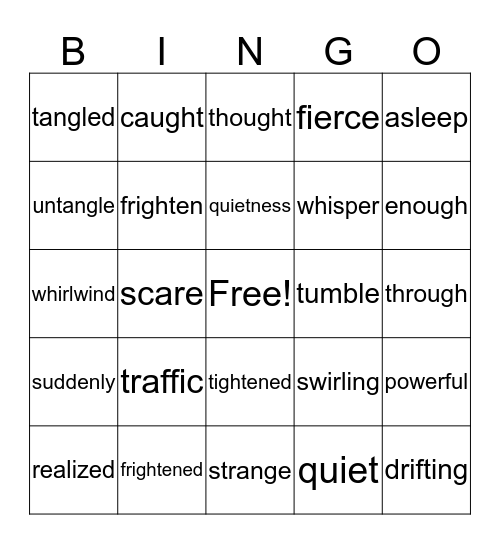 Merle the High-Flying Squirrel Bingo Card