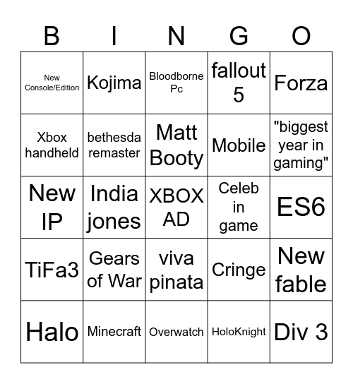 Xbox / BO6 Bingo Card