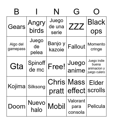 Xbox showcase Bingo Card