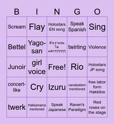 Hakka 3D Bingo Card