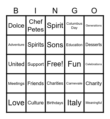 What is out Lodge Bingo Card