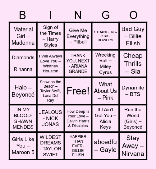 BRIDGERTON SINGO Bingo Card