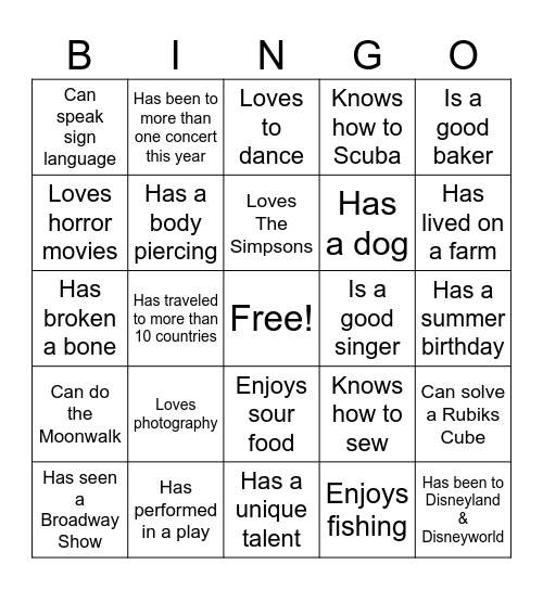 Get to Know Your Fellow Counselors Bingo Card