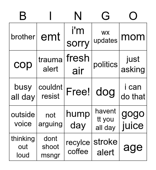 isms Bingo Card
