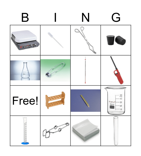 Lab Equipment Bingo Card