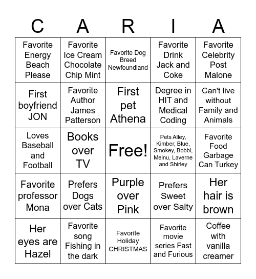 Cari Allred Bingo Card