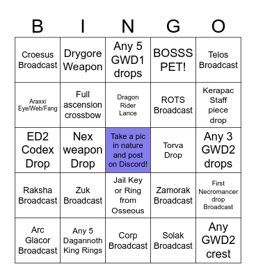 PvM BINGO Card