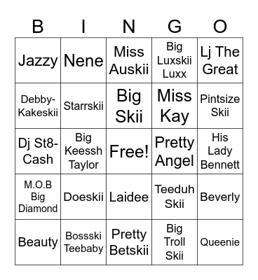 SKII FAMILY Bingo Card