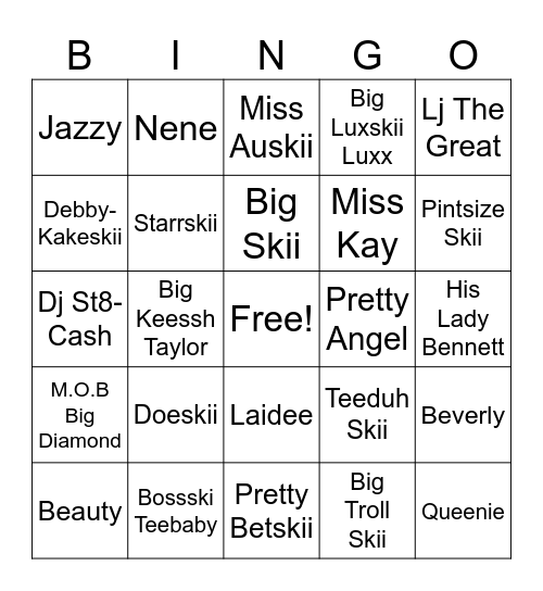 SKII FAMILY Bingo Card