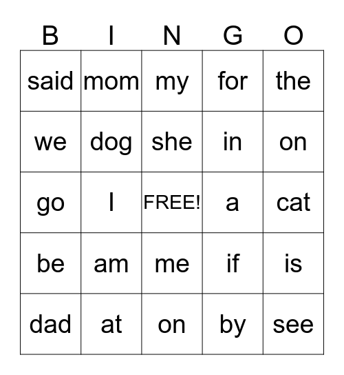 Way to Go Bingo Card