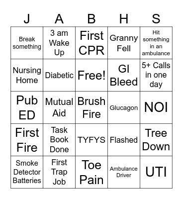 Rookie Bingo Card