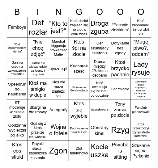 Bingo zlotowe - Poznań 2024 Bingo Card
