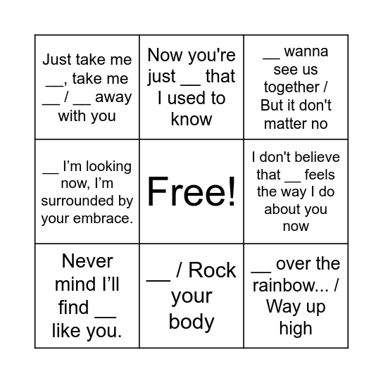 INDEFIITE PRONOUNS Bingo Card