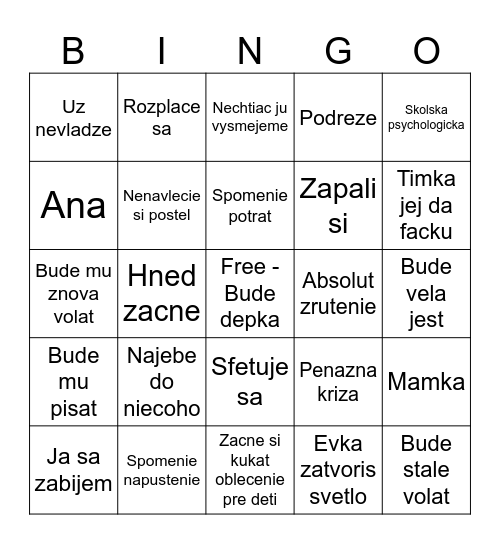 Chiara 10/06/2024 Bingo Card