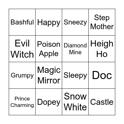 Disney World Bingo Card