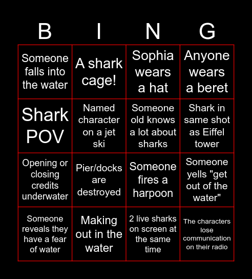 Shark movie! Bingo Card