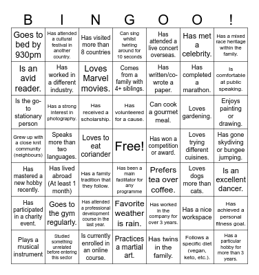 PSWYCH BINGO Card