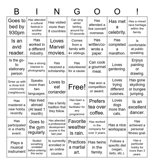 PSWYCH BINGO Card